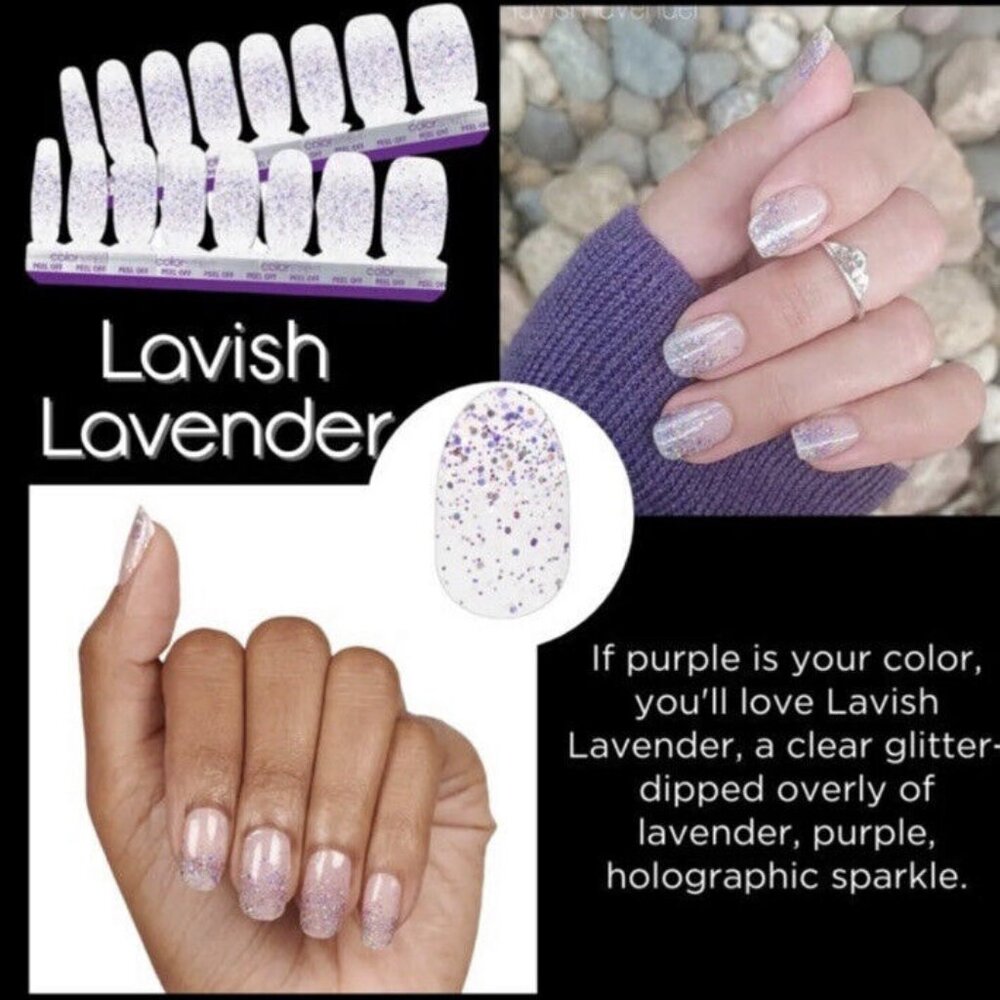 Color Street Lavish Lavender - Glitter Dipped Nail Strips - Retired & New